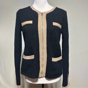 Ann Taylor Black and Tan Textured Blazer